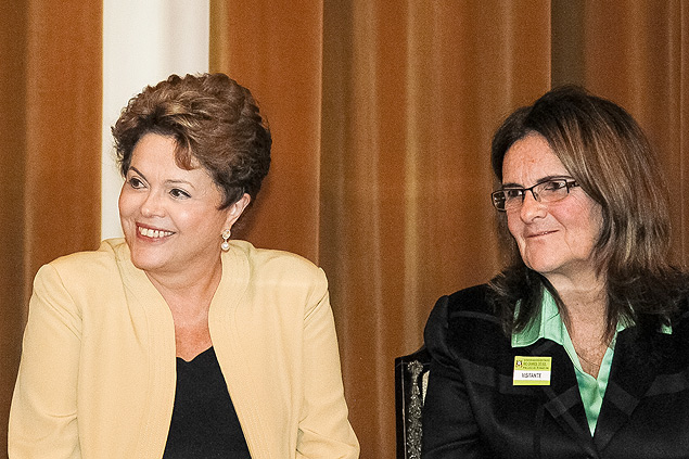 A presidente Dilma Rousseff junto com Graa Foster, presidente da Petrobras