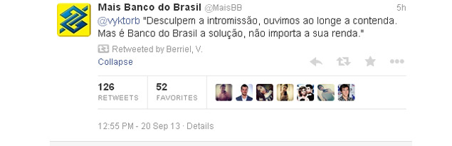 Banco do Brasil tambm participa da batalha de rimas no Twitter 