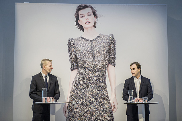 Karl-Johan Persson, presidente da H&M, durante a divulgação de resultados da empresa