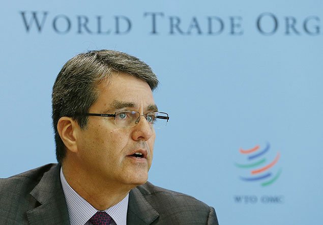Roberto Azevdo, diretor-geral da OMC, durante reunio em Genebra