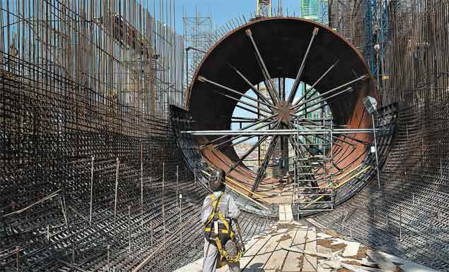 Estrutura que abriga turbina da casa de força auxiliar da hidrelétrica de Belo Monte, no rio Xingu, em Altamira (PA)