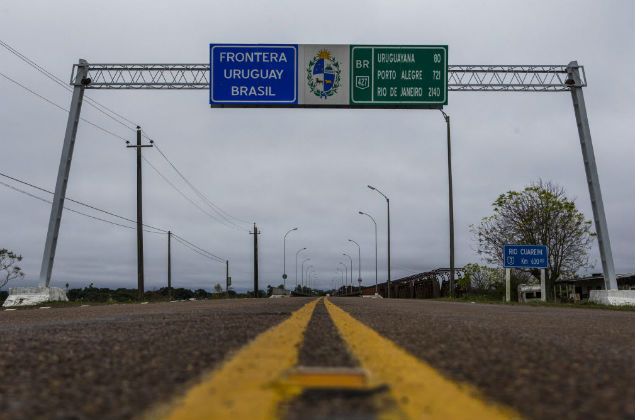 Fronteira que liga as cidades de Bella Unin, no Uruguai, e Barra do Quarai, no Rio Grande do Sul