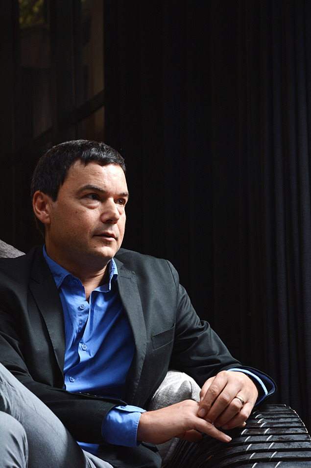 Thomas Piketty, autor do best-seller 'O Capital no Século 21', durante entrevista em SP