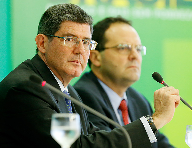 O ministro da Fazenda, Joaquim Levy e o ministro do Planejamento, Nelson Barbosa