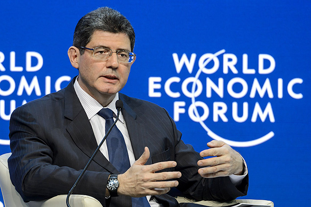 O ministro Joaquim Levy (Fazenda), durante painel do Frum Econmico Mundial, em Davos (Suia