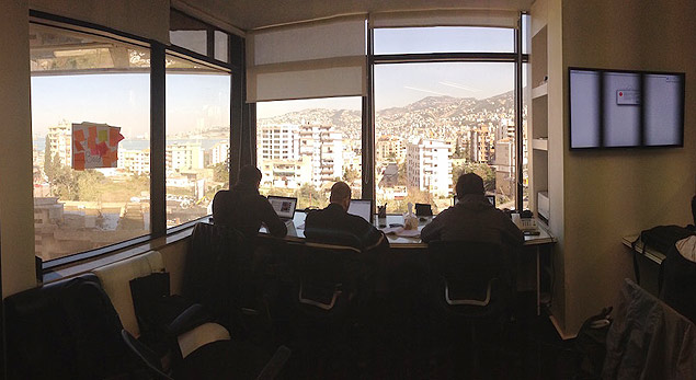 Escritório do aplicativo Anghami em Jounieh, no Líbano