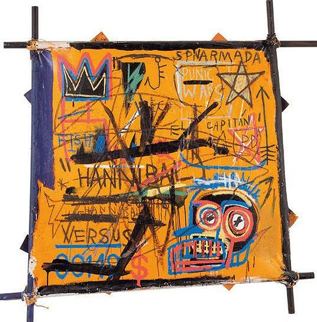 Artes Plsticas: 'Hannibal', obra de autoria do americano Jean-Michel Basquiat. (Foto: Reproduo) 