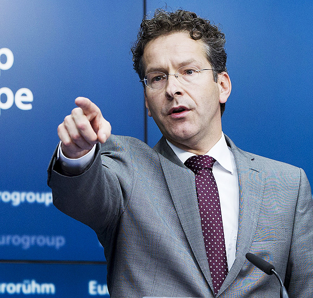O presidente do Eurogroupo, Jeroen Dijsselbloem, em entrevista coletiva em Bruxelas