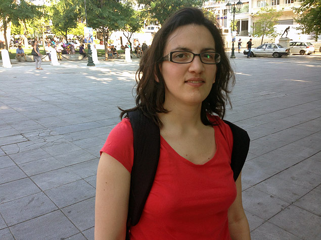 Afrodite Fraghou, 27, webmaster, votar pelo "no" no plebiscito grego