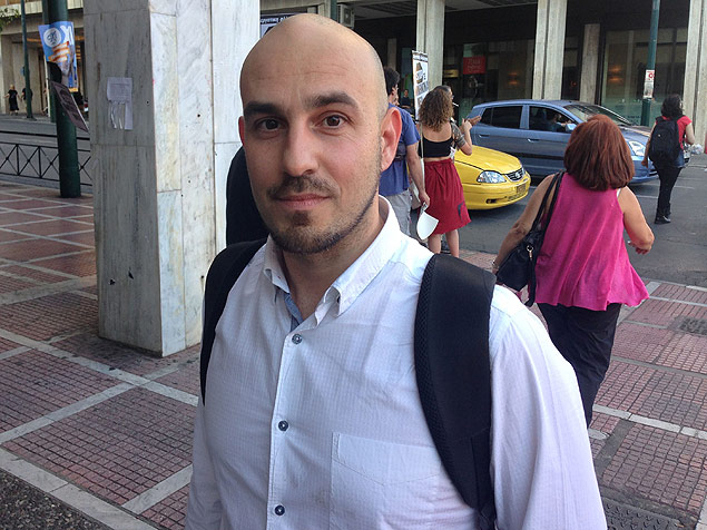 George Daramaras, 38, consultor bancrio, votar pelo "sim" no plebiscito
