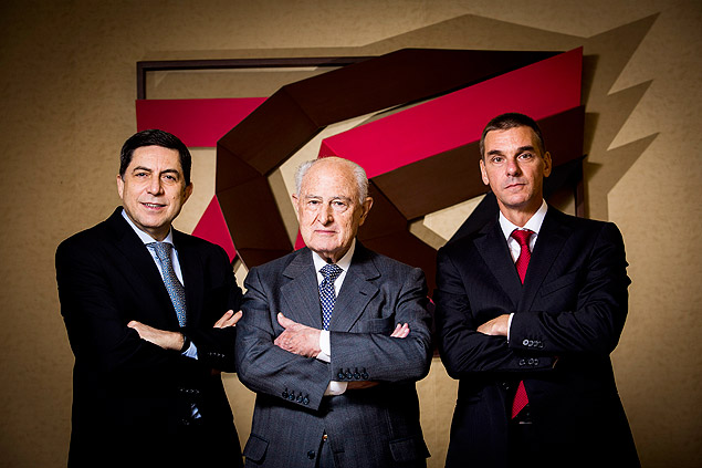 Luiz Trabuco, Lzaro Brando (presidente do conselho do Bradesco) e Andr Brando (presidente do HSBC)