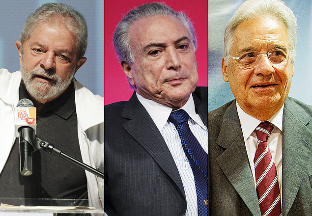 Lula, Michel Temer e FHC (esq. p/ dir.)