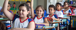 Alunos em sala de aula de Itápolis, em SP – Denise Guimaraes/Folhapress