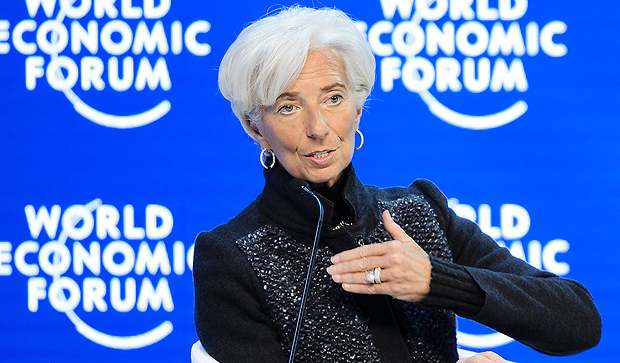 Christine Lagarde, diretora-gerente do FMI, em sesso do Frum Econmico Mundial