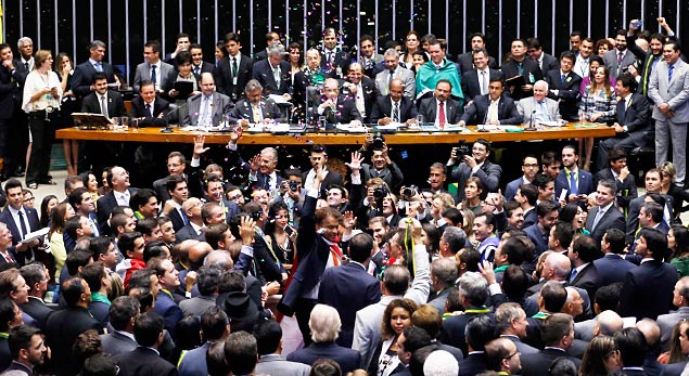 BRASLIA, DF, BRASIL, 17.04.2016. Sesso da Cmara dos Deptuados para votar o pedido de Impeachment da presidente Dilma Rousseff. ( Foto Pedro Ladeira / Folhapress) PODER