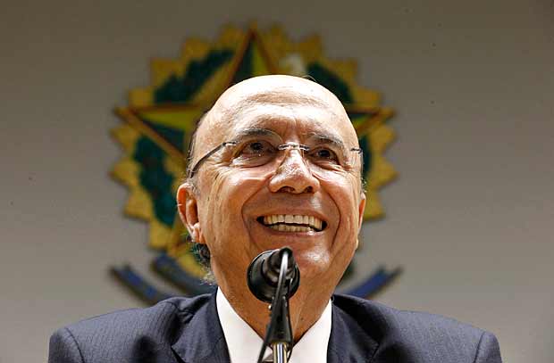 Ministro da Fazenda, Henrique Meirelles, durante coletiva de anncio da equipe econmica