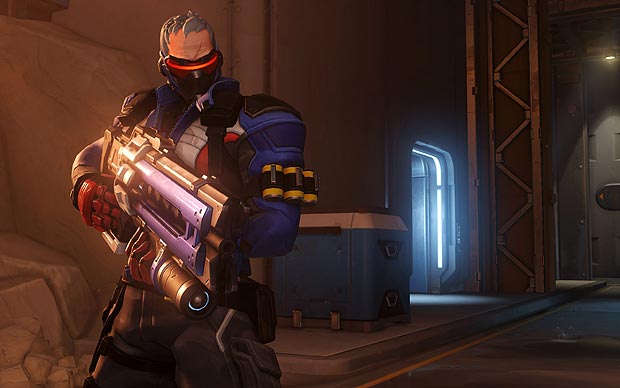 This image released by Blizzard Entertainment shows Soldier: 76, a character from the 