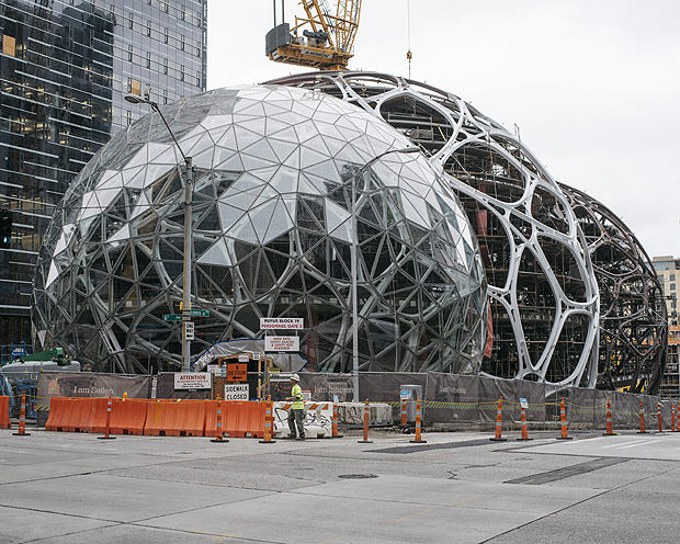 Esferas da Amazon, em construo em Seattle