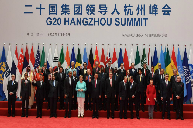 Lderes de Estados durante reunio do G20 na China