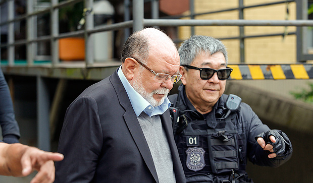 O ex-presidente da construtora OAS, Léo Pinheiro, quando foi preso