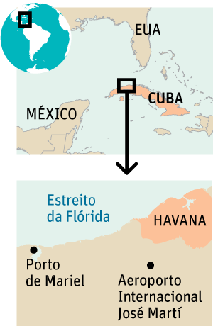 Onde ficam o porto e Mariel e o aeroporto de Havana