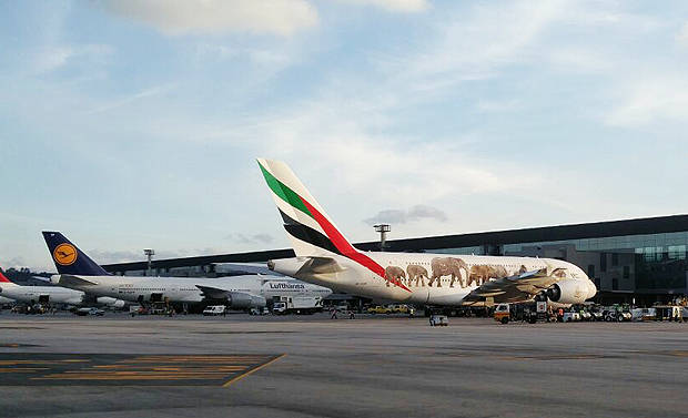 A380 da Emirates inaugura rota SP-Dubai 