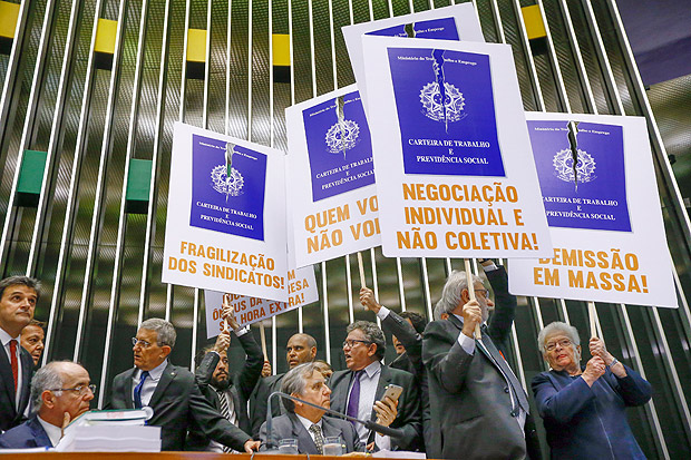 Votao da reforma trabalhista no plenrio na Cmara dos Deputados