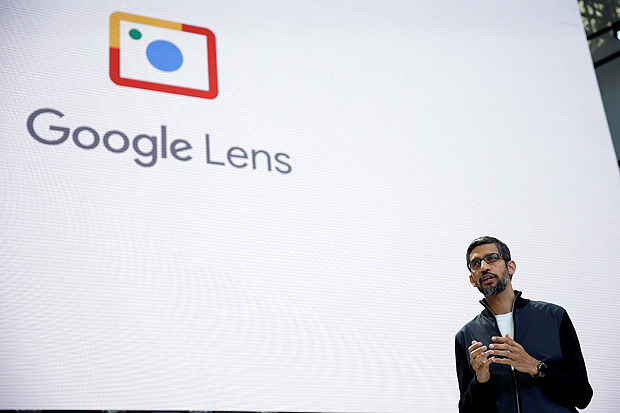 Sundar Pichai, presidente global do Google, durante conferncia na Califrnia (EAU), em maio deste ano 