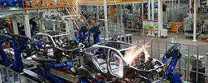 Linha de produção de veículos elétricos da BYD em Shenzhen – Bobby Yip/Reuters Linha de produção de veículos elétricos da BYD em Shenzhen – Bobby Yip/Reuters