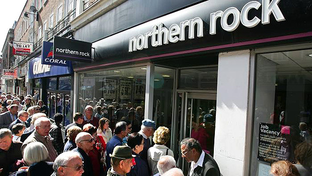 Fachada do banco Northern Rock, em Londres