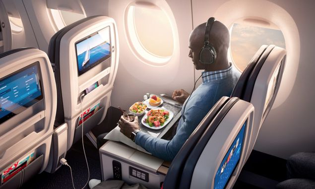 Assentos da classe Premium Select da Delta Air Lines