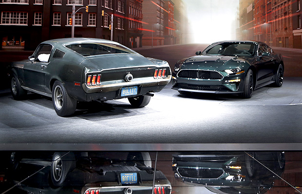 Ford apresenta o novo Mustang Bullitt ao lado do original no Salo de Detroit