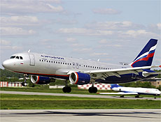 Um avio russo Airbus A-320 da Aeroflot do modelo acima sofreu tentativa de seqestro 