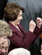A democrata Nancy Pelosi  a 1 mulher a presidir a Cmara dos EUA