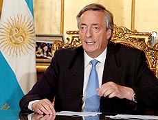 O presidente argentino, Nstor Kirchner: imagem positiva caiu 10% em 12 meses 