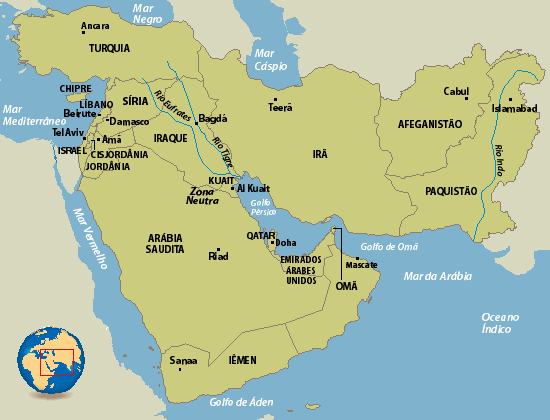 mapa Oriente Mdio