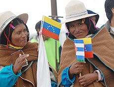 Indgenas de El Alto manifestam apoio ao presidente boliviano, Evo Morales