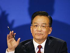 Wen Jiabao, premi chins, fala  imprensa aps encerramento da ANP em Pequim