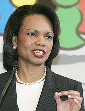A secretria de Estado Condoleezza Rice: &quot;Ir deve mudar de rumo&quot;