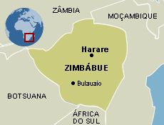 mapa zimbbue