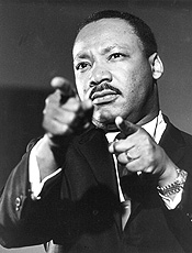 O líder negro Martin Luther King Jr., assassinado em 4 de abril de 1968