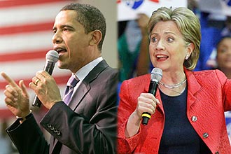 Barack Obama e Hillary Clinton; eleição de Obama seria "chance de mudança", diz analista