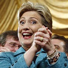 Democrata Hillary Clinton comemora vitórias em primárias na Pensilvânia