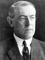 O presidente Woodrow Wilson