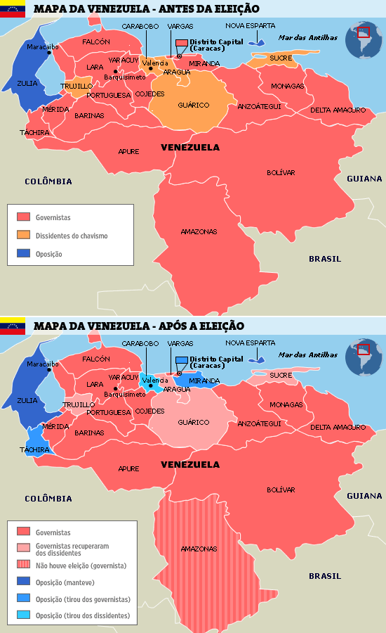 Mapa Venezuela Eleições regionais