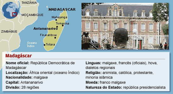 Mapa Madagscar e Palcio presidencial