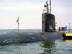 Foto no datada mostra o submarino USS Hartford, envolvido em coliso com embarcao