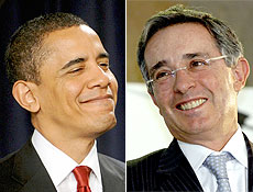 Os presidentes dos EUA, Barack Obama, e da Colmbia, Alvaro Uribe, so os mais populares 