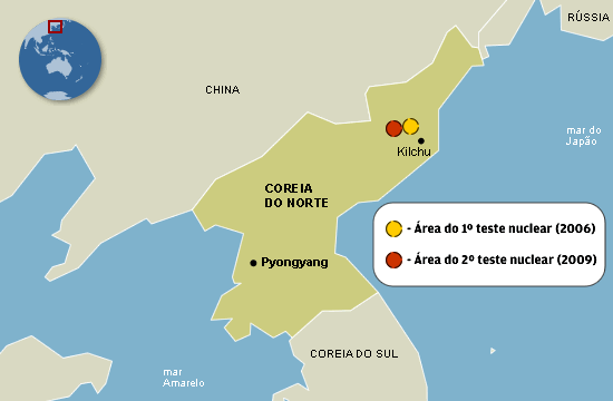 Veja Mapa Do Local Provável Do Teste Nuclear Norte Coreano 25052009 Mundo Folha De Spaulo 2259