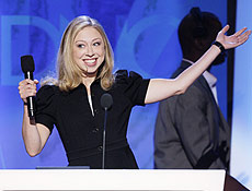 Chelsea Clinton faz apresentação durante a Convenção Nacional do Partido Democrata